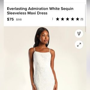 Everlasting Admiration White Sequin
Sleeveless Maxi Dress.  Size XL.